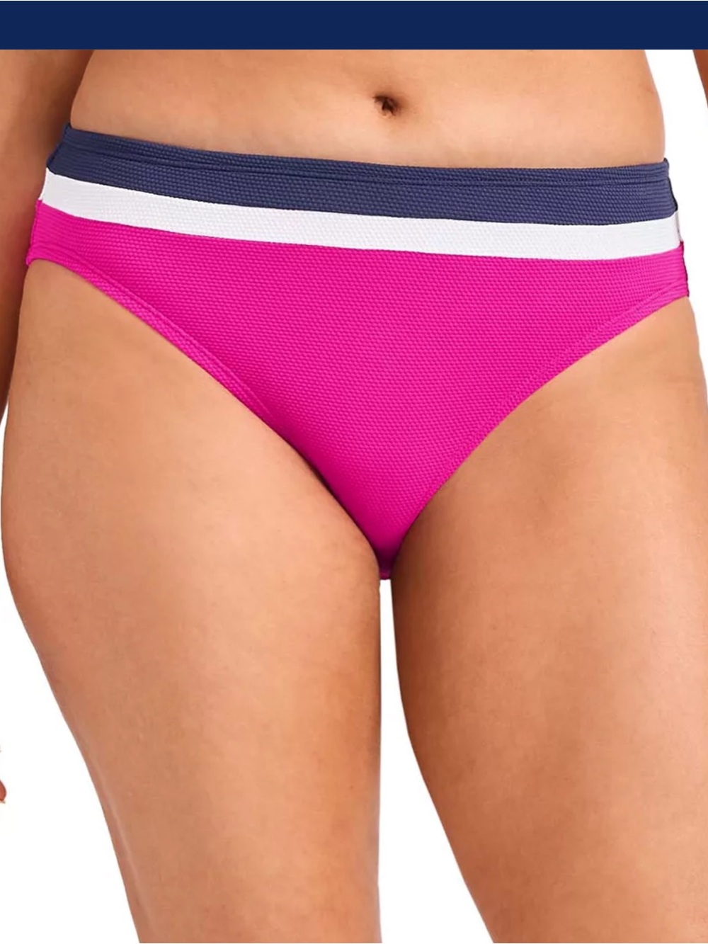 Tommy Bahama Pink White Navy Colorblock Hipster Swim Bottom